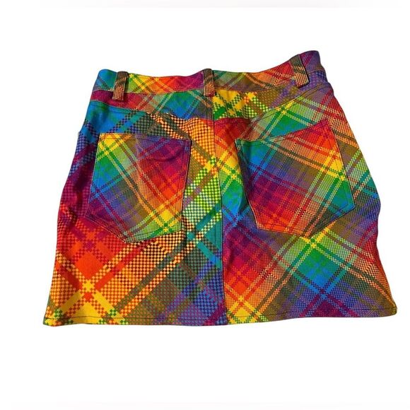 Bruce Glen Womens Prism Colorful Mini Denim Skirt Funky Size EUR 25 - Picture 3 of 6